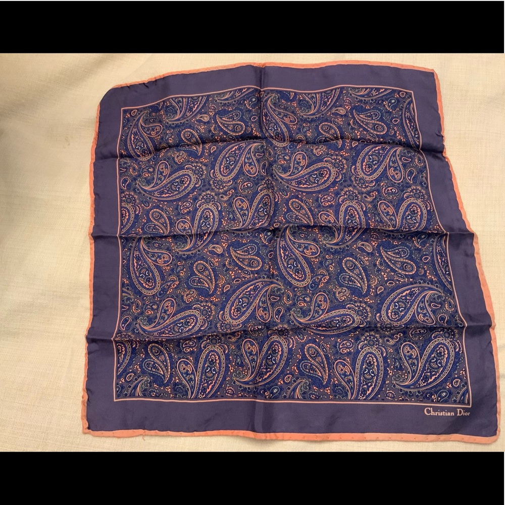COPY - Christian Dior Silk  Pocket Square Vintage
